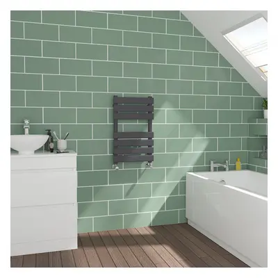 WarmeHaus Flat Panel Sand Grey Towel Radiator Bathroom Heated Towel Rail 650x400mm