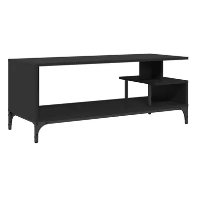 (black) vidaXL TV Cabinet TV Unit TV Stand Engineered Wood and Powder-coated Steel