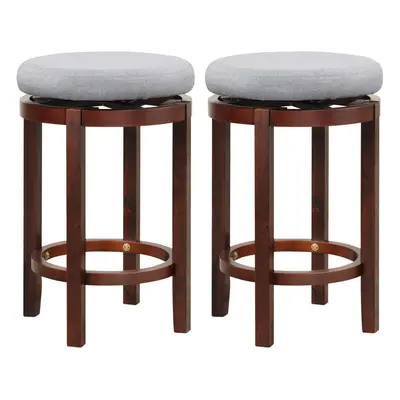 Set of Counter Height Stool Swivel Backless Bar Stool Padded Stool