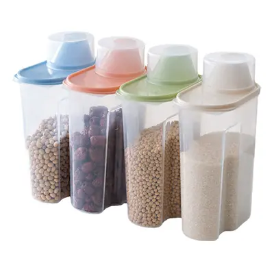 Plastic Airtight Food Container Pcs Storage Box Rice Cereal Bean 2.5L