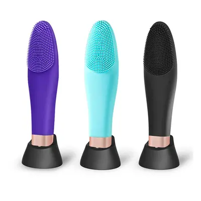 (Purple) Electric Facial Cleansing Brush Gentle Exfoliation and Sonic Vibration