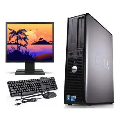 FCS FAST DELL BUNDLE COMPUTER TOWER PC SET SYSTEM QUAD CORE 8GB 1TB 19" TFT