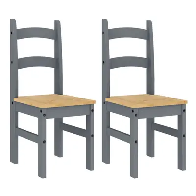 vidaXL Dining Chairs Dining Room Kitchen Chair pcs Grey Solid Wood Pine