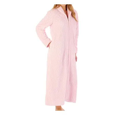 (Pale Pink, Small) Slenderella HC02317 Women's Zip Front Dressing Gown