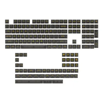 (Black) Keys Clear Translucent Keycap Set ASA Profile UV Printing PC Transparent Custom Keycaps 