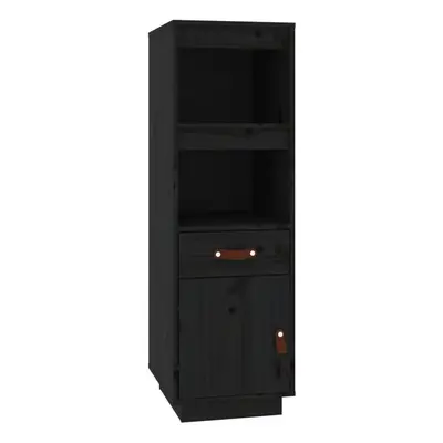 (Black) vidaXL Solid Wood Pine Highboard High Sideboard Cabinet Cupboard Multi Colours