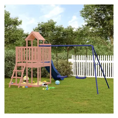 Playhouse with Slide Swings Rockwall Solid Wood Douglas