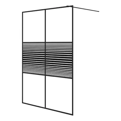 vidaXL Walk-in Shower Wall Black 140x195 cm Clear ESG Glass Shower Screen