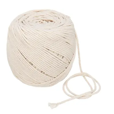 D2mm Macrame Rope Natural Beige Cotton Twisted Cord Braided Wire For Hand Craft