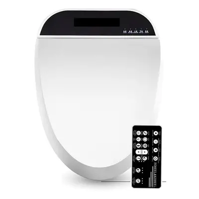 (Black White, 220V) Smart Electronic Bidet Toilet Seat Cover with Child-seat Long Size