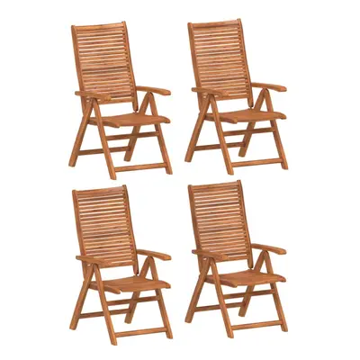 (4 pcs) vidaXL Reclining Garden Chairs Outdoor Chair Relax Armchair Solid Wood Acacia