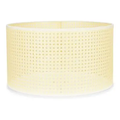 Extra Large Modern Cream Woven Rattan Wicker Effect Cylinder Ceiling Pendant/Table Lamp Drum Lig