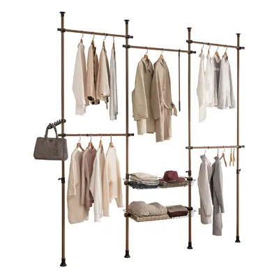 SoBuy KLS04-BR, Adjustable Wardrobe Organizer Clothes Shelf