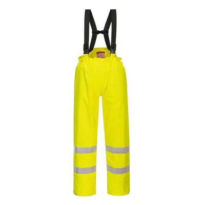 (Yellow, 36"-38") Portwest Bizflame Rain Lined- Hi-Vis Antistatic FR Trouser