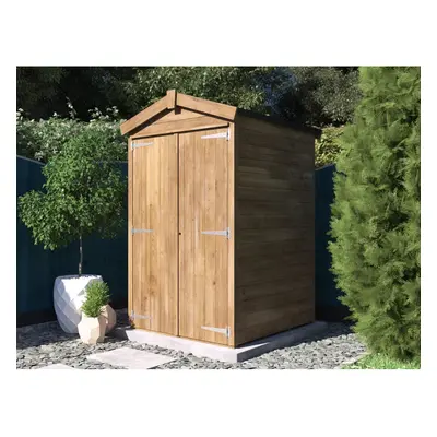 Dunster House Wooden Garden Shed 1.2m x 1.2m Outdoor Storage Building Overlord with Apex Roof