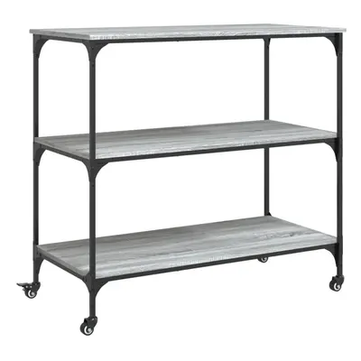 vidaXL Kitchen Trolley Rolling Cart Storage Cart Grey Sonoma Engineered Wood