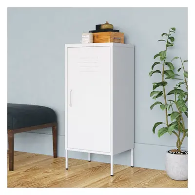 vidaXL Storage Cabinet White Steel Sideboard Cupboard Bookcase Book Cabinet