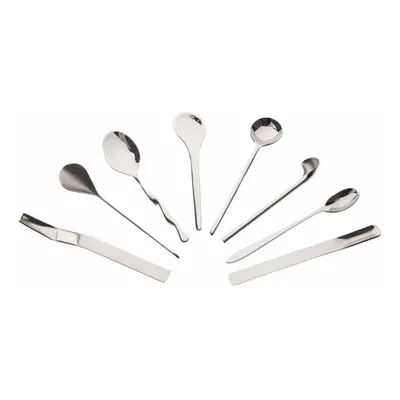 Alessi Officina Assorted Coffee Spoons, Set of 8, Silver