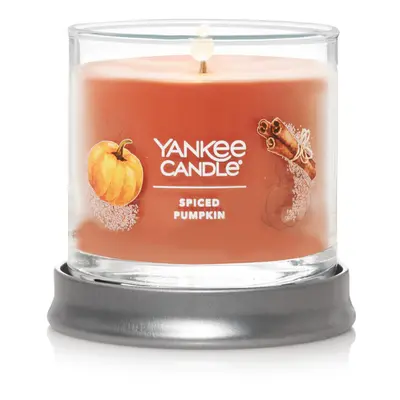 Yankee Candle Spiced Pumpkin Scented, Signature 4.3oz Small Tumbler Single Wick Candle, Over Hou