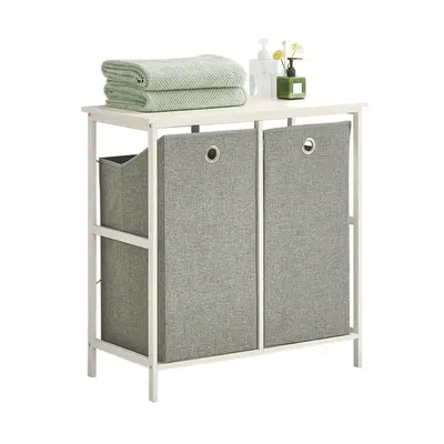 SoBuy BZR57-W, Laundry Cabinet Laundry Chest with Removable Baskets