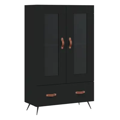 (black) vidaXL Highboard Sideboard Storage Cabinet Side Cabinet Black Engineered Wood