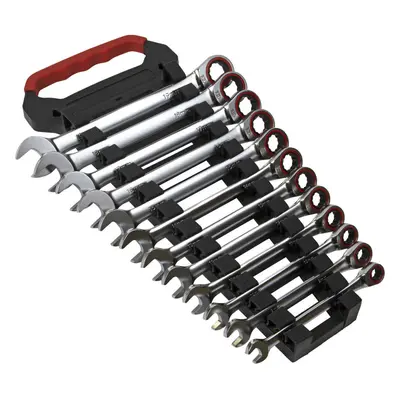 12pc PREMIUM Combination Ratchet Spanner Set - Point Metric Socket Hardened