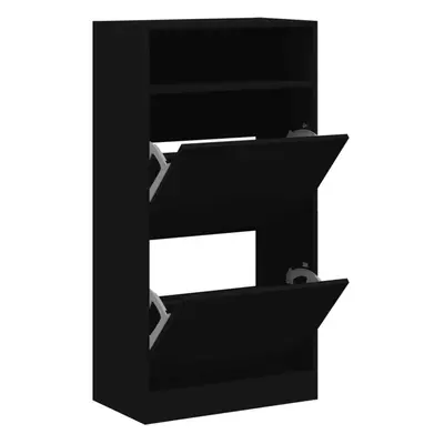 (black, x x cm) vidaXL Shoe Cabinet with Flip-Drawers Shoe Storage Shelf Shoe Rack Cupboard