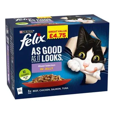 felix As Good As It Looks Mixed Selection in Jelly 12x100g (Pack of 4)