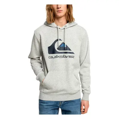 (S, Grey) Quiksilver Mens Big Logo Casual Regular Fitting Pullover Hoodie