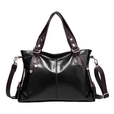 (Black) Women Handbag PU Leather Classic Shoulder Crossbody Bag Tote