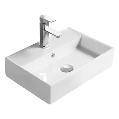 50cm Countertop Basin with Overflow and Tap Hole - Ceramic