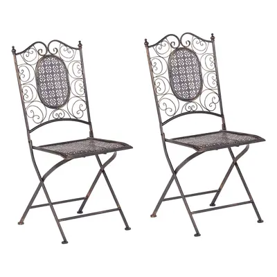 Set of Garden Chairs BORMIO Metal Black