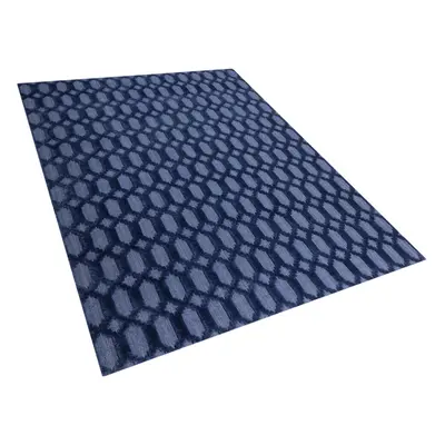 Viscose Rug x cm Navy Blue CIZRE