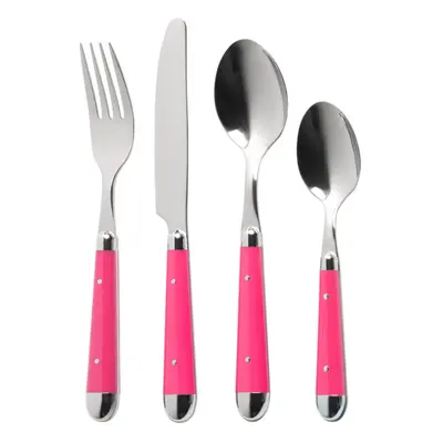 Premier Housewares Hot Pink 16pc Brasserie Cutlery Set