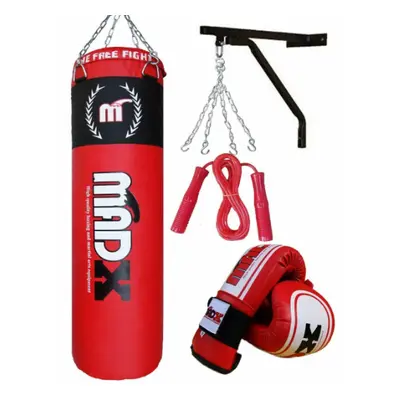 madx 5ft punch bag with chain ,wall bracket, boxing gloves and rope