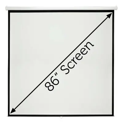 86" Manual Pull Down Projector Screen 4:3 Wall Ceiling Mount Home Movie Cinema