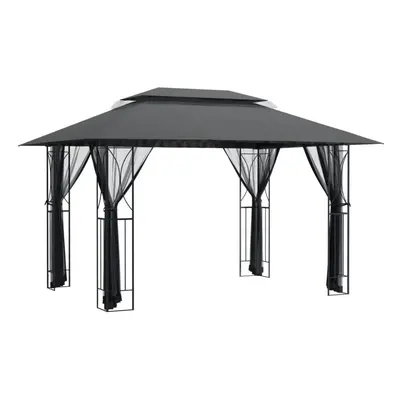 (400 x x cm) vidaXL Gazebo Outdoor Canopy Marquee Garden with Sidewalls Anthracite Steel