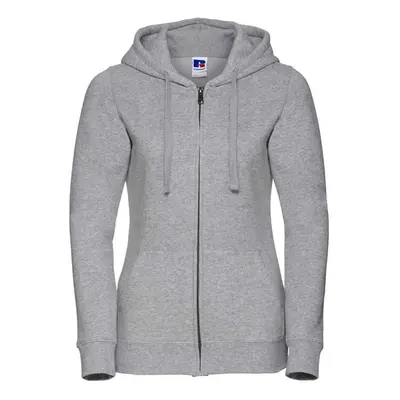 (M, Light Oxford) Russell Womens/Ladies Authentic Full Zip Hoodie