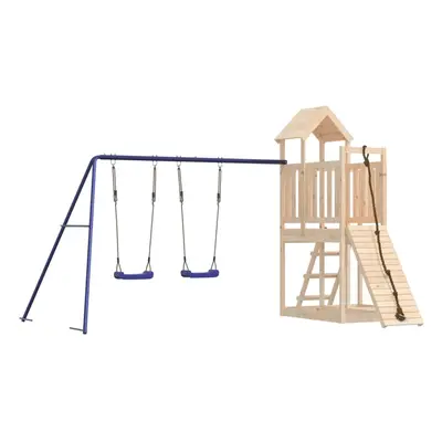 (solid pinewood) vidaXL Outdoor Playset Wooden Playground Set Swing Set Wood Pine