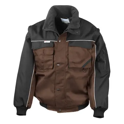 (L, Tan/Black) WORK-GUARD by Result Mens Heavy Duty Jacket