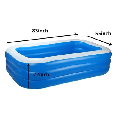 (210cm) Three Layer Family Swimming Pool Summer Inflatable Pools Outdoor Garden