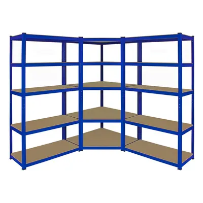 1 x Corner Racking Garage Shelving x 90cm Bays Metal Heavy Duty MDF Shelves