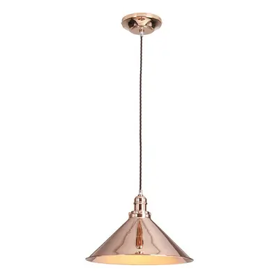 1 Bulb Ceiling Pendant Light Fitting Polished Copper LED E27 100W Bulb