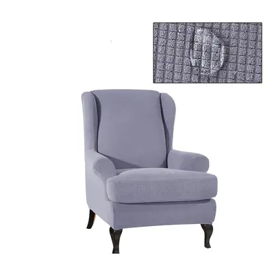 (Dark Blue) Waterproof Elastic Armchair Wingback Wing Chair Slipcover Protector Covers