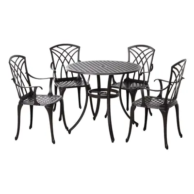 Outsunny PCs Garden Dining Set, Garden Furniture Set, Brown