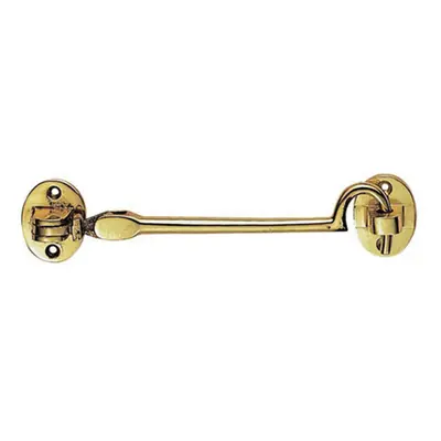 Heavy Duty Cabin Hook & Eye Polished Brass 305mm Arm Cabinet Hatch Lock