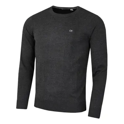 (M, Charcoal) Calvin Klein Mens Crew Neck Cotton Breathable Golf Sweater