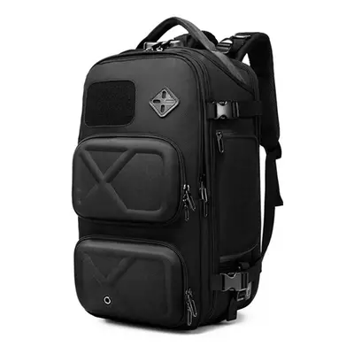 (Black, 27x18x48cm) Outdoor Backpack Man USB Anti-Theft Large Capacity Multi-Function Waterproof