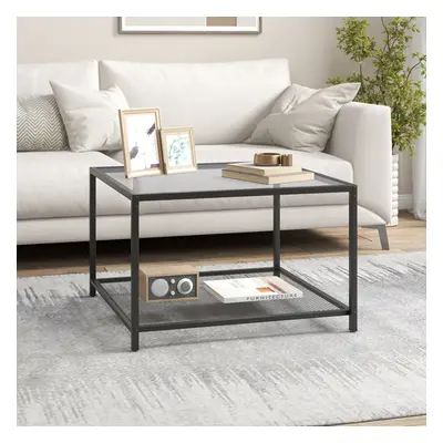 Modern Glass Top Coffee Table Home Square Center Table Accent Sofa Side Table