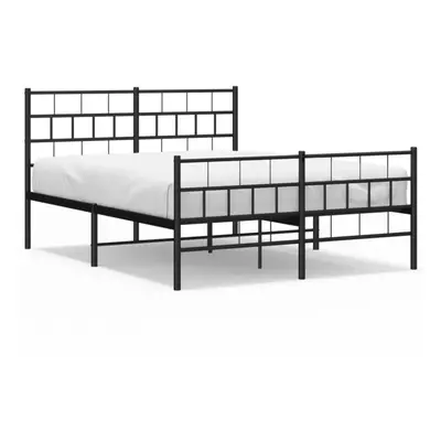 (black, x cm/with headboard & footboard) vidaXL Metal Bed Frame Bedroom Platform Bed Base Bedste